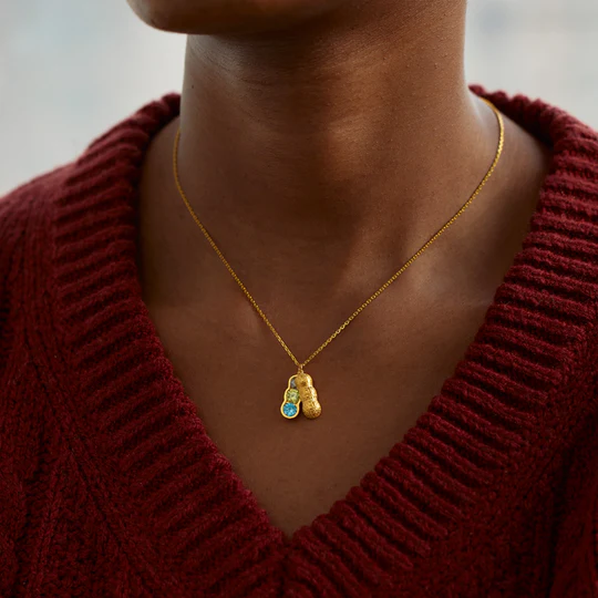 We Are Besties 2-5 Birthstone Peanut Necklace