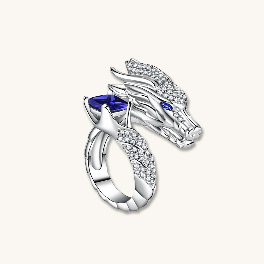 🌊Summer Hot Sale✨ Luxury Gemstone Real Dragon Ring
