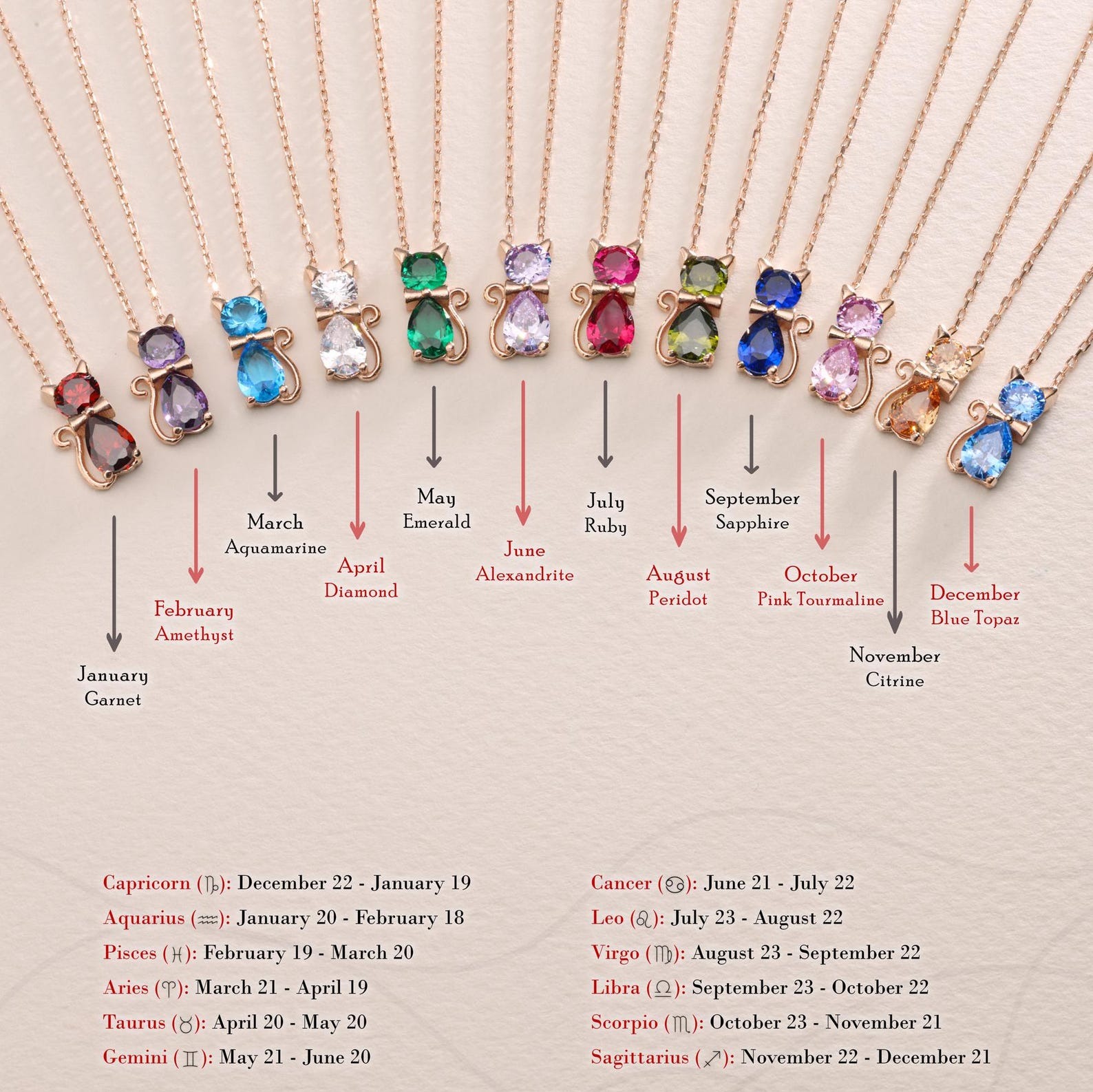 💐Mother's Day Pre-sale💝For Cat Lover-Birthstone Kitten Necklace