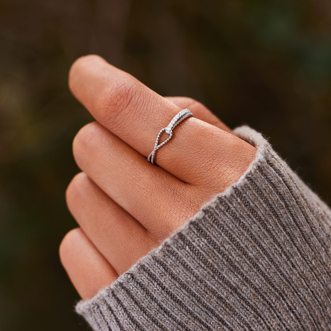 🎄Christmas Pre-sale🎁Mother Daughter Mobius Bond Knot Double Band Ring