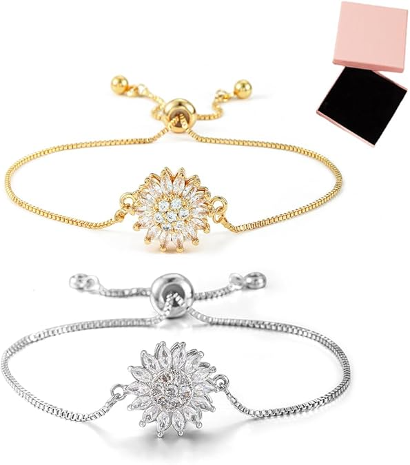 Spinning Sunflower Bracelet for Mom & Grandma | A Gift of Sunshine and Love