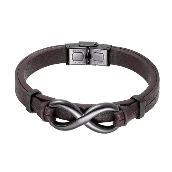 For Love - Remember Whose King You Are And Straighten Your Crown Infinity Leather Bracelet