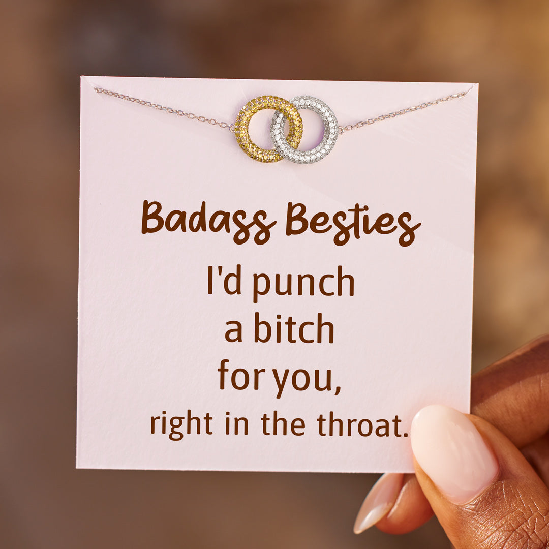 🎄Christmas Pre-sale🎁I'd Punch A Bitch For You Gold & Silver Linking Circles Bracelet