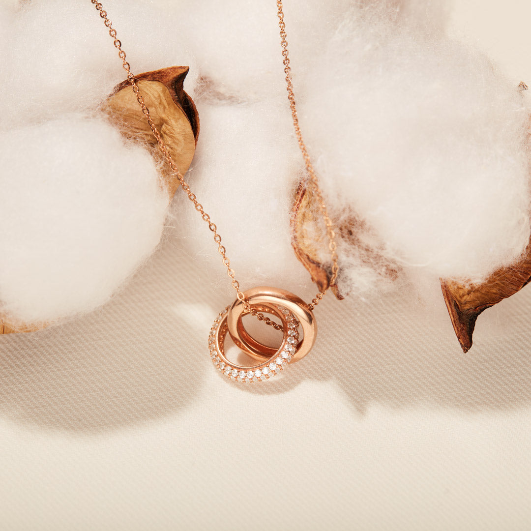 925 Sterling Silver Mother & Daughter Bond That Links Us Together Interlocking Necklace