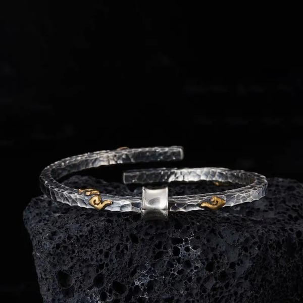 Sterling Silver Bracelet | The Mahayana Heart Sutra | There's a bright spot in every dark cloud