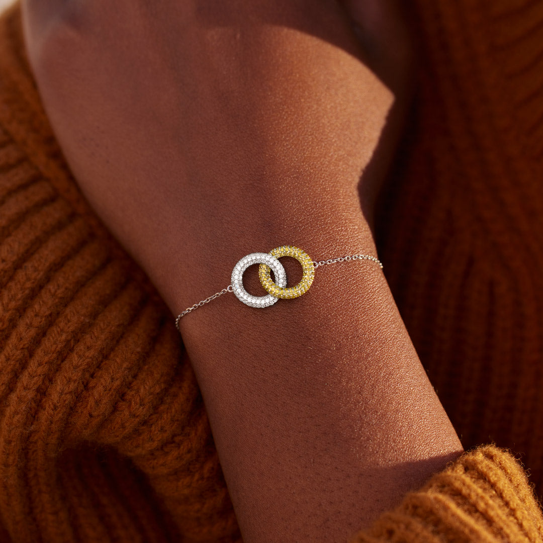 🎄Christmas Pre-sale🎁I'd Punch A Bitch For You Gold & Silver Linking Circles Bracelet