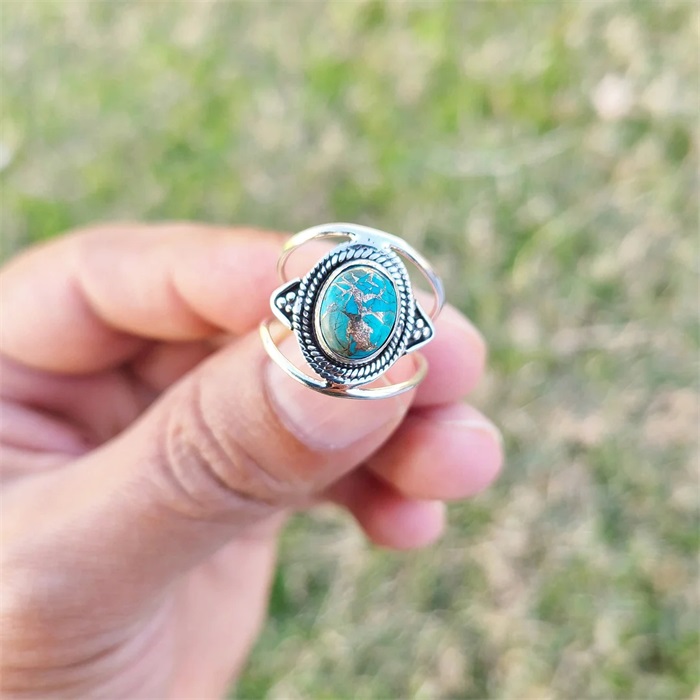 Genuine Turquoise Ring, Wonderful Gift-belovejewel.com