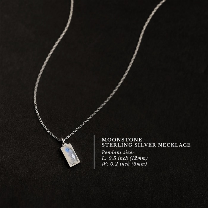 TISSGIRL Collana In Argento Sterling Con Pietra Di Luna Rainbow - Gioiello Per Nuovi Inizi, Regalo Di Guarigione Per Lei, Con Biglietto D'Auguri