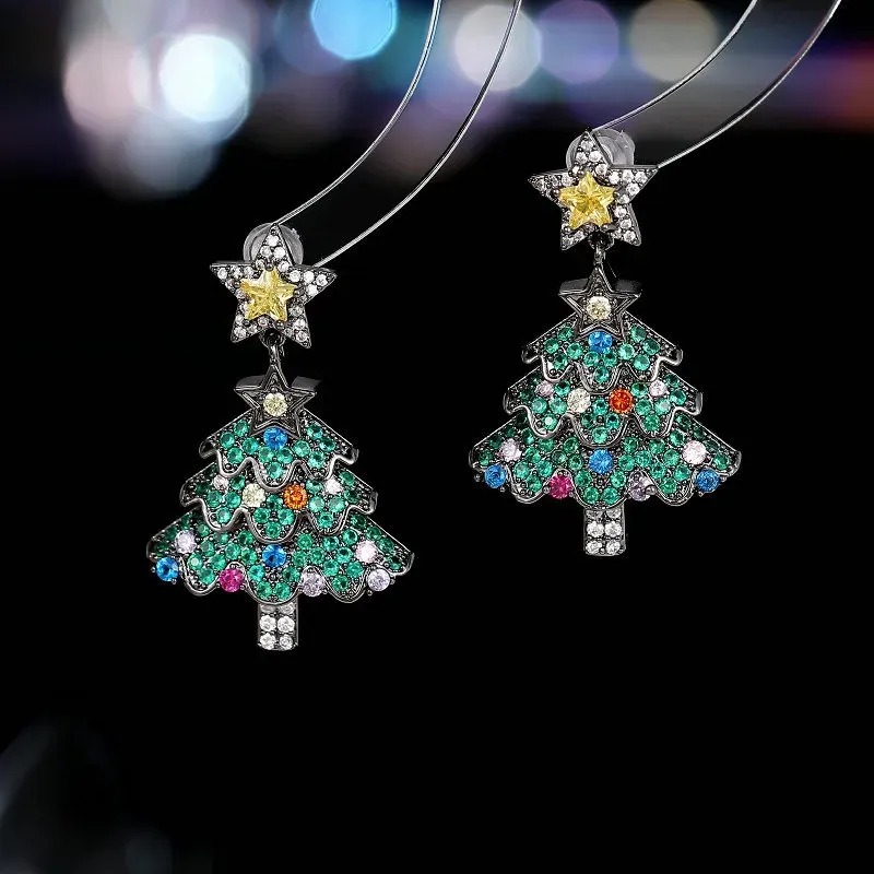 🎄Christmas Hot Sale✨Colorful Shiny Christams Tree Earrings