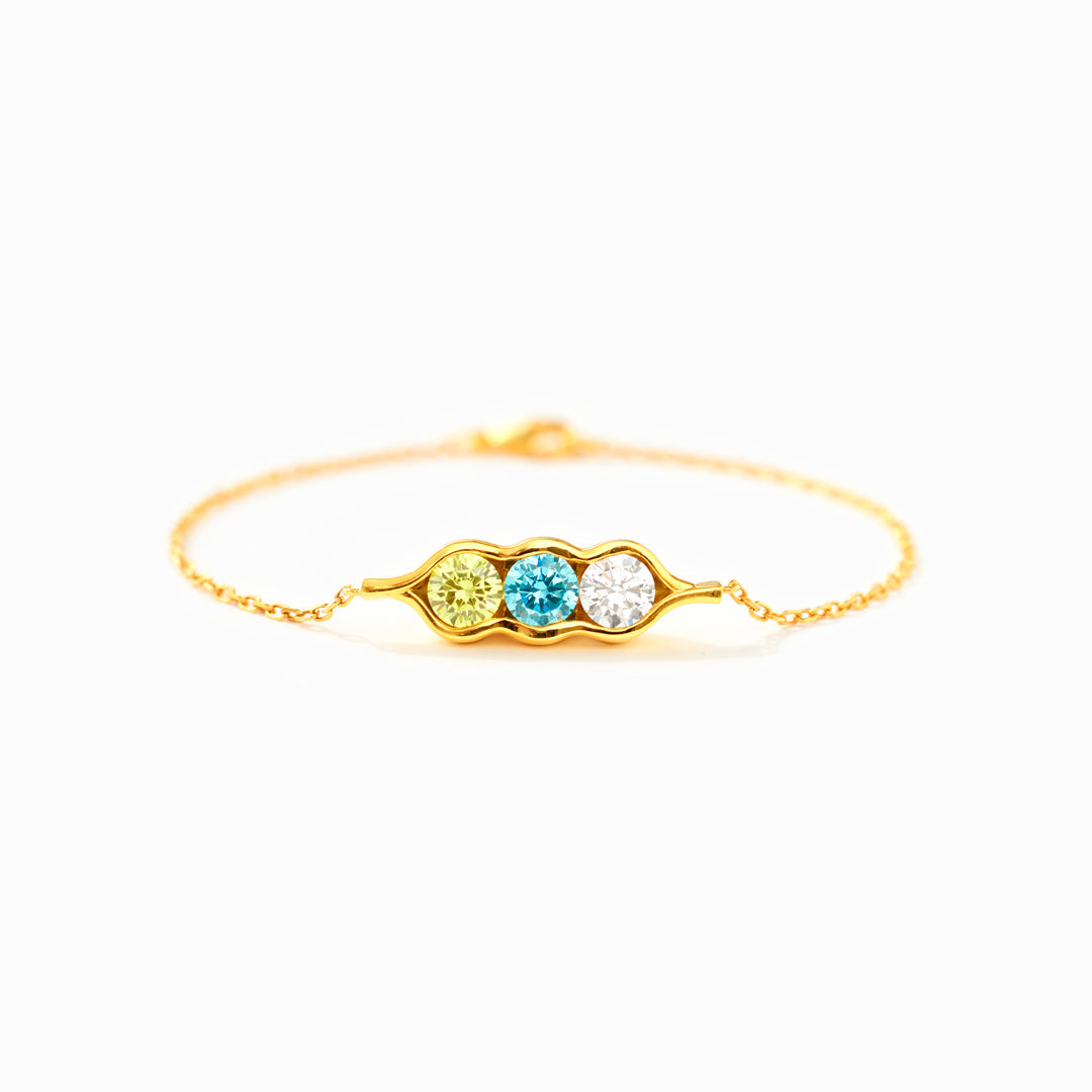 🎄Christmas Pre-sale🎁Peas in a Pod 2-6 Birthstone Pea Pod Bracelet