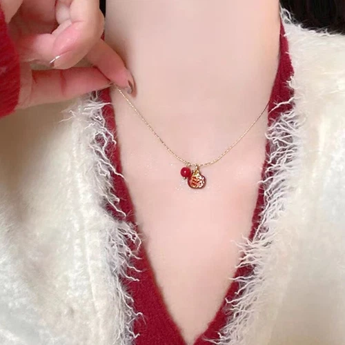 Pom of Prosperity – Red Garnet Charm Necklace