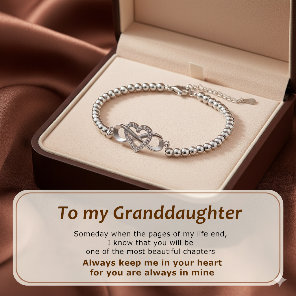 To My Granddaughter - Keep Me In Your Heart Infinity Love Bead Bracelet