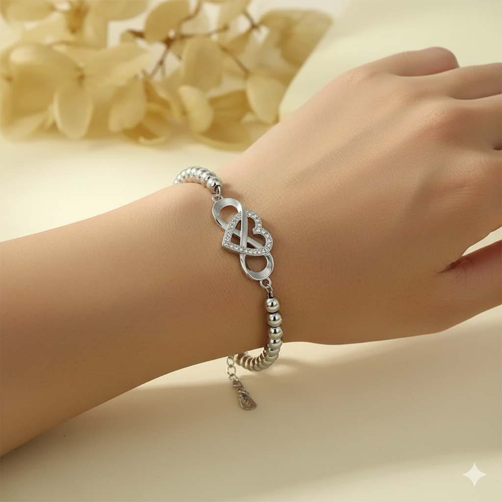 To My Granddaughter - Keep Me In Your Heart Infinity Love Bead Bracelet