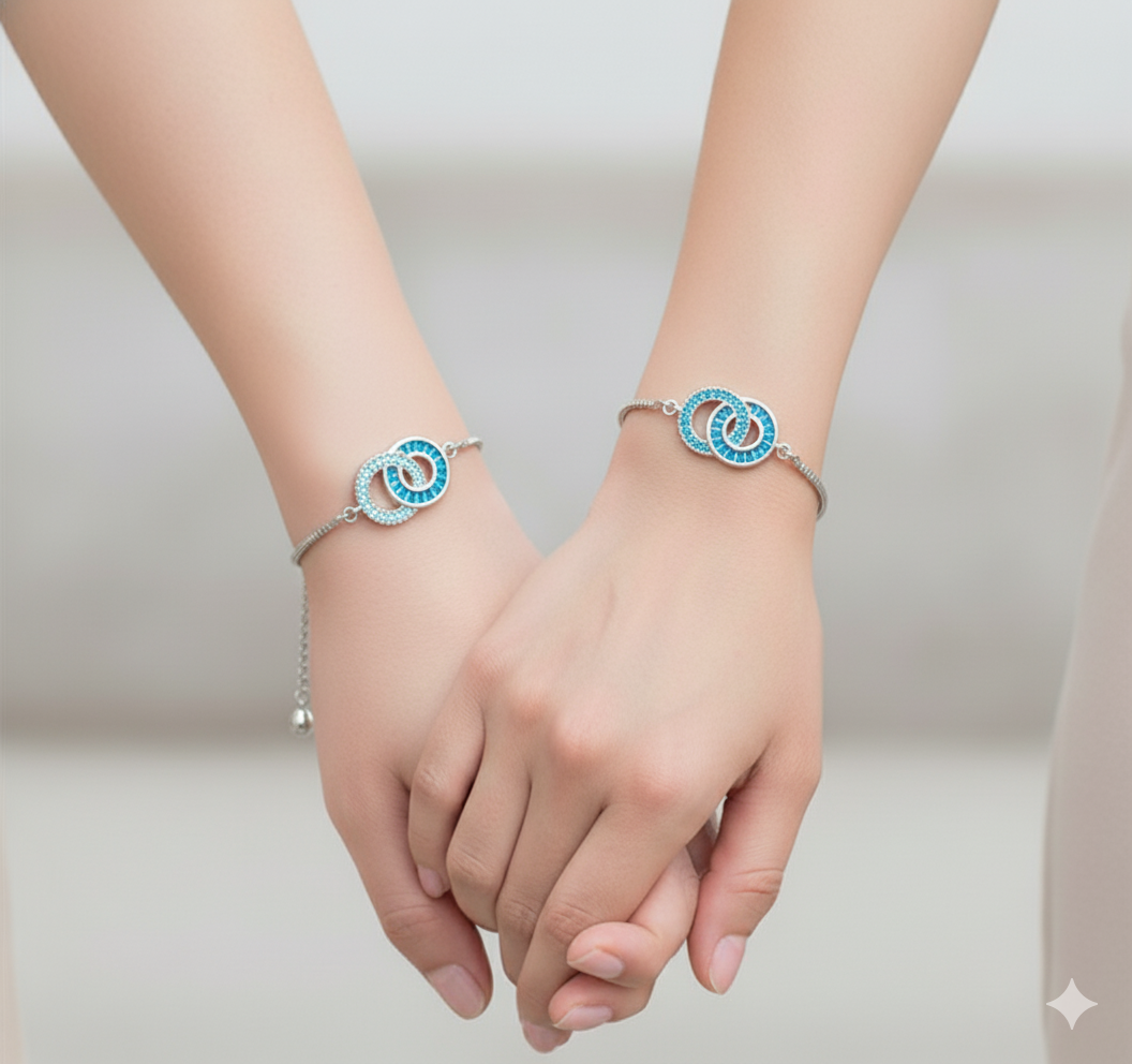 For Friend - Not Sisters By Blood But Sisters Linking Circles Bracelet 