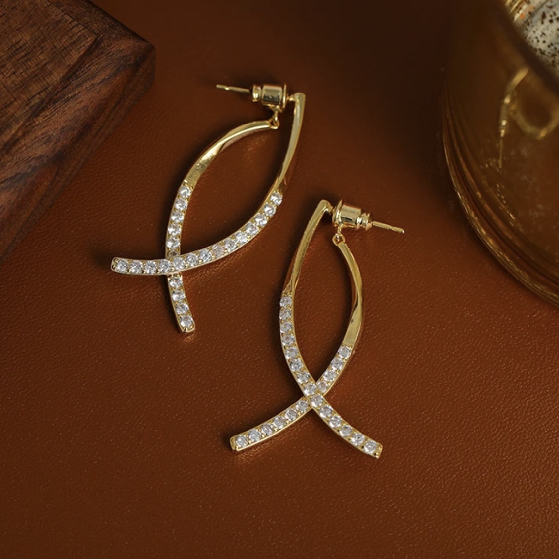 Italian Style Cross Zirconia Earrings