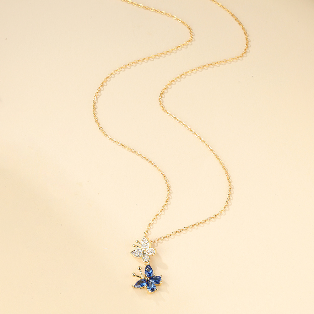 🎄CHRISTMAS PRE-SALE❄-Double Butterfly Zircon Necklace🦋