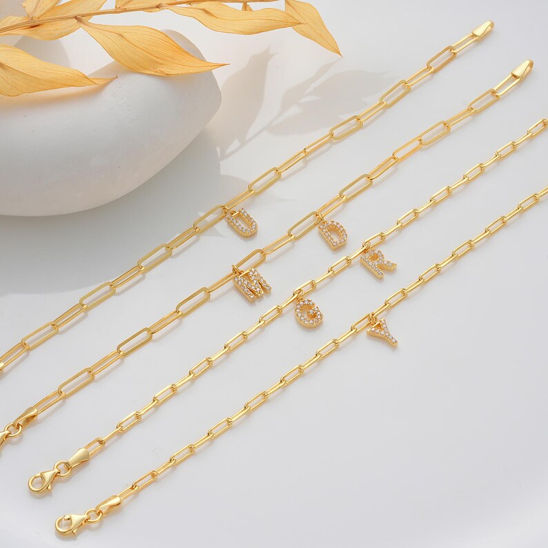 Minimalist Personalized Diamond Letter Bracelet