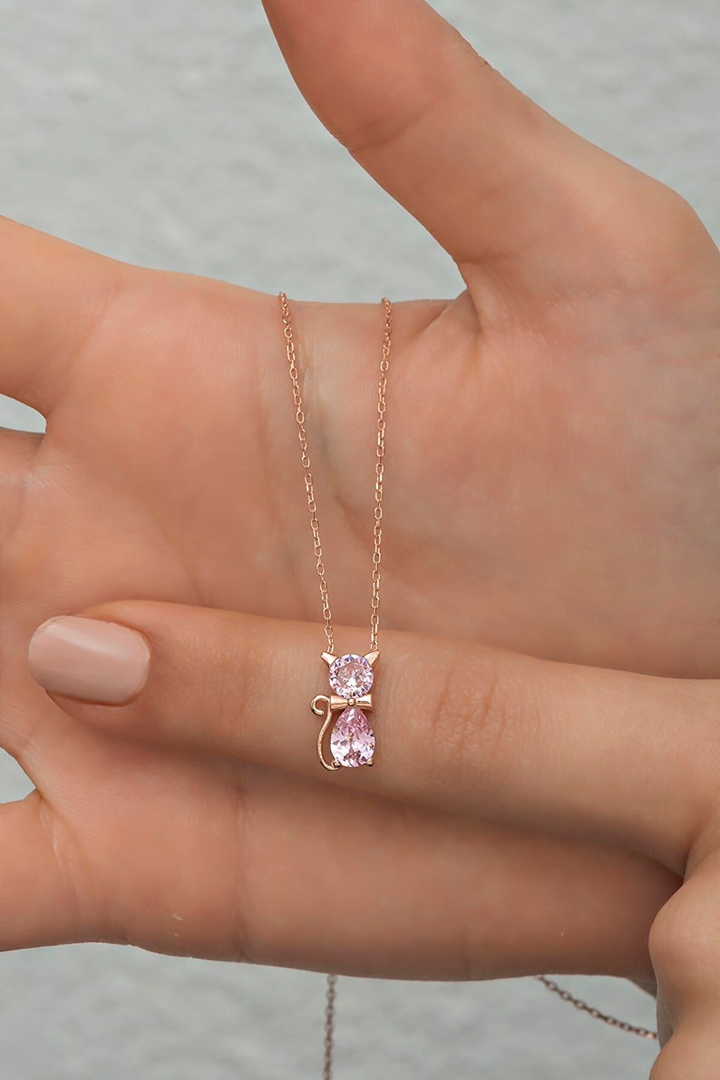 Birthstone Kitten Necklace