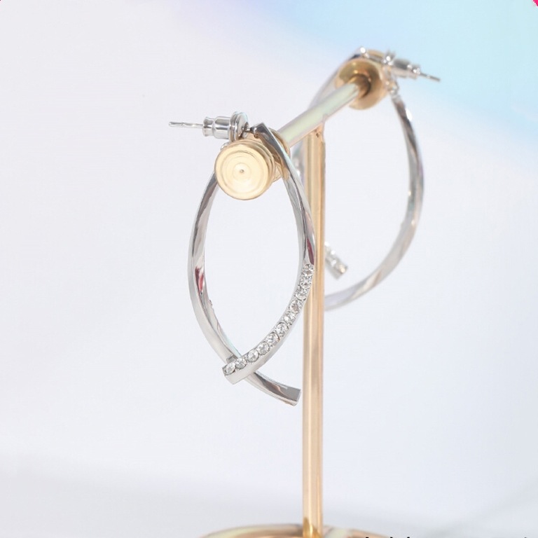 Italian Style Cross Zirconia Earrings