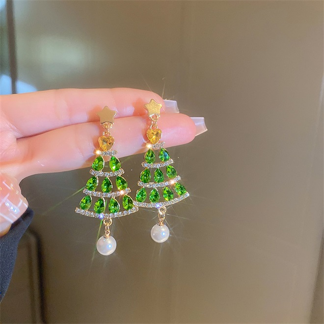 🔥Christmas Pre-sale🎁Sparkling Christmas Tree Pearl Earrings🎄