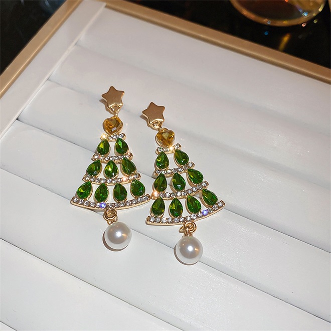 🔥Christmas Pre-sale🎁Sparkling Christmas Tree Pearl Earrings🎄