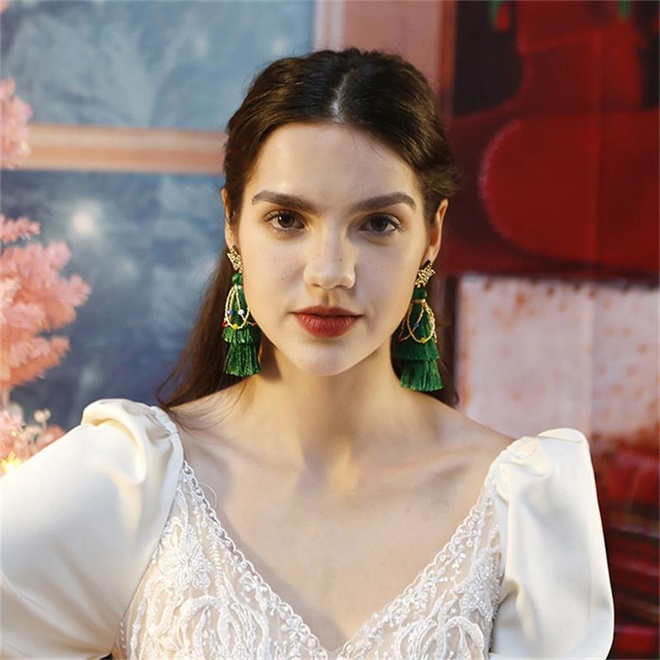 🔥Christmas Pre-sale🎁Rice Beads Tassel Braided Christmas Earrings🎄