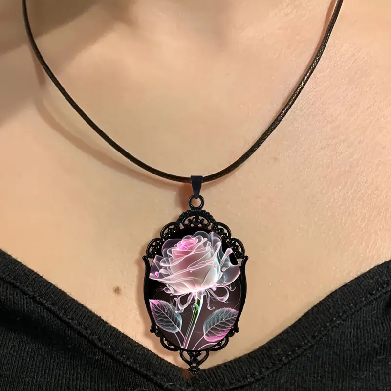 Transparent Rose Necklace