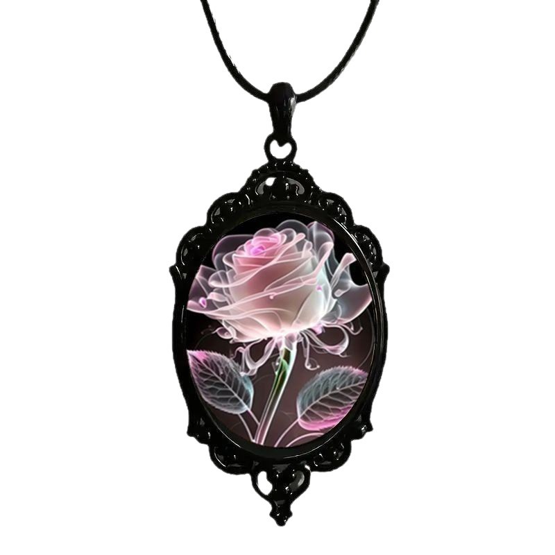 Transparent Rose Necklace