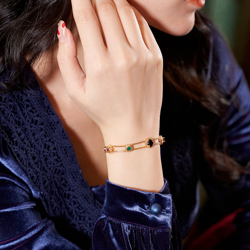🌷SPRING SALE✨Classic Vintage Rainbow Color Zircon Necklace & Bracelet