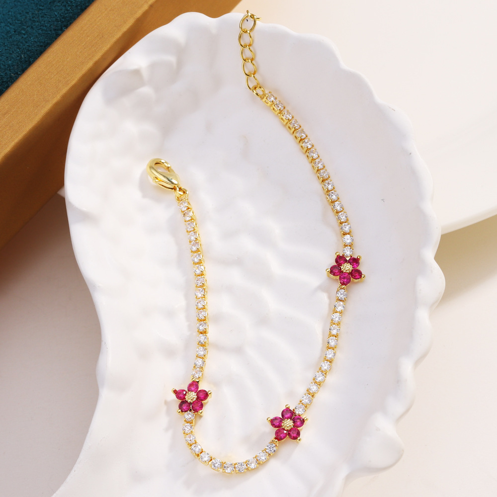 “Bloom for You” – Petite Floral CZ Bracelet