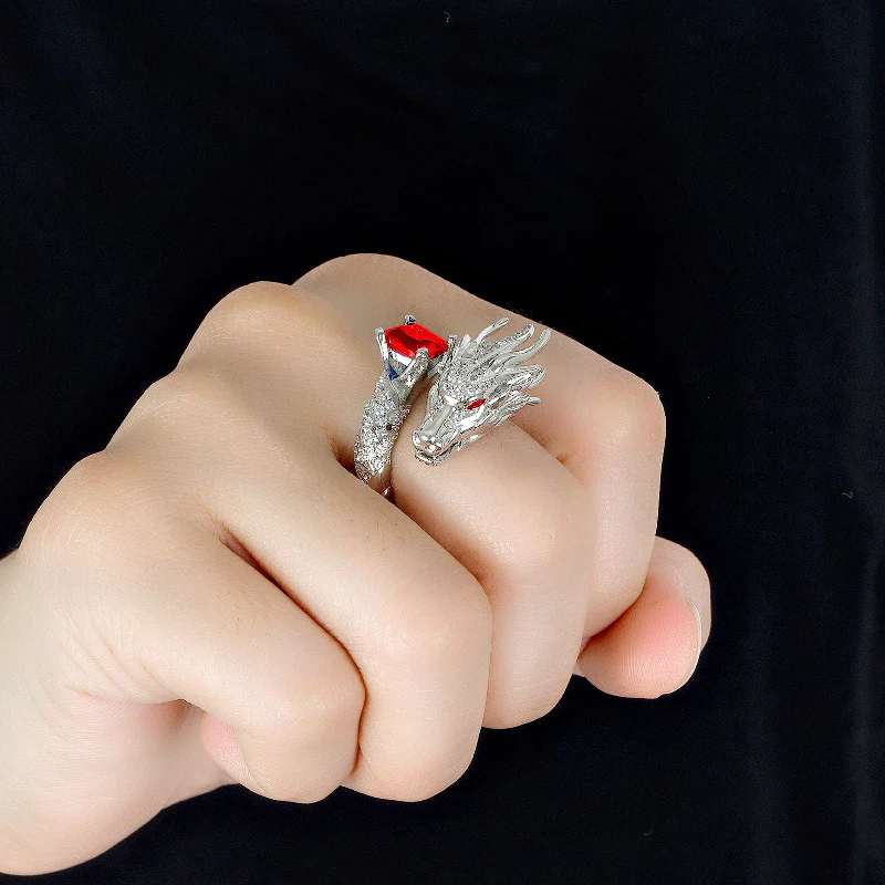 🌊Summer Hot Sale✨ Luxury Gemstone Real Dragon Ring