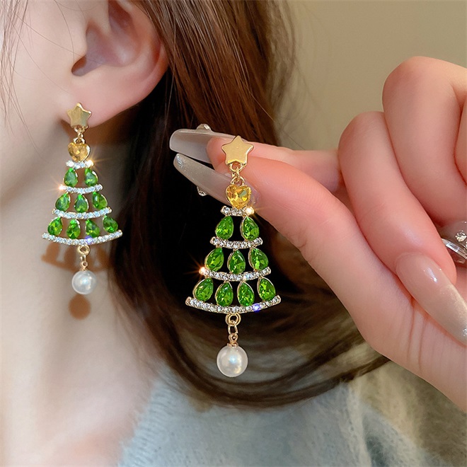 🔥Christmas Pre-sale🎁Sparkling Christmas Tree Pearl Earrings🎄