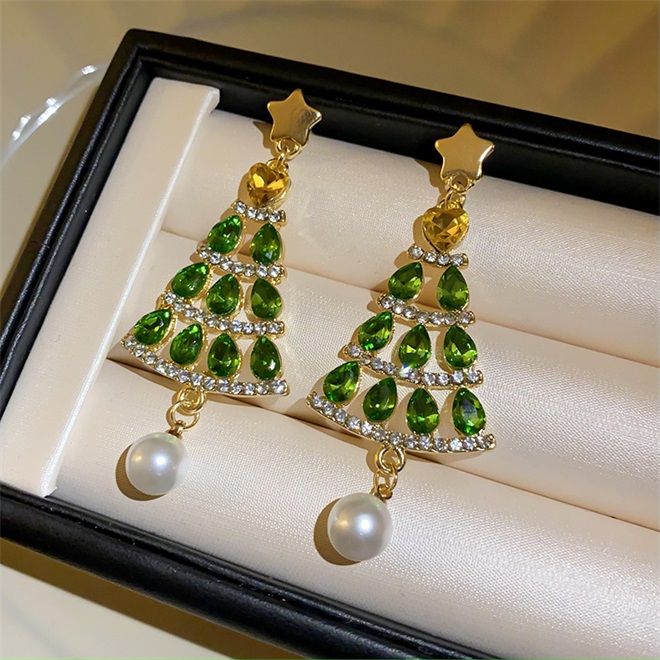 🔥Christmas Pre-sale🎁Sparkling Christmas Tree Pearl Earrings🎄