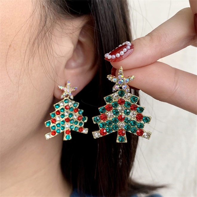 🔥Christmas Pre-sale🎁Sparkling Christmas Tree Earrings - Colorful🎄