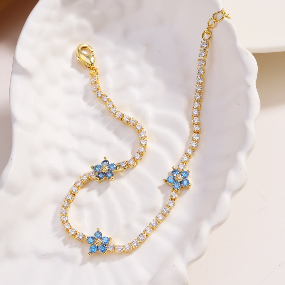 “Bloom for You” – Petite Floral CZ Bracelet