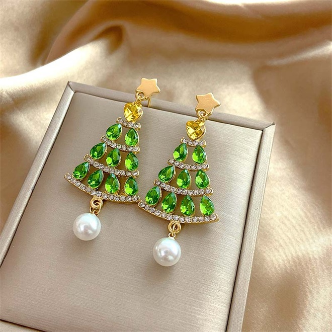 🔥Christmas Pre-sale🎁Sparkling Christmas Tree Pearl Earrings🎄