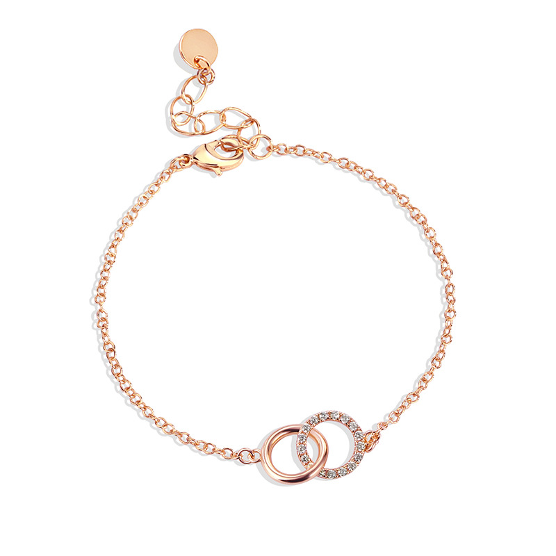 Mother & Daughter Linked Together Interlocking Circle Bracelet