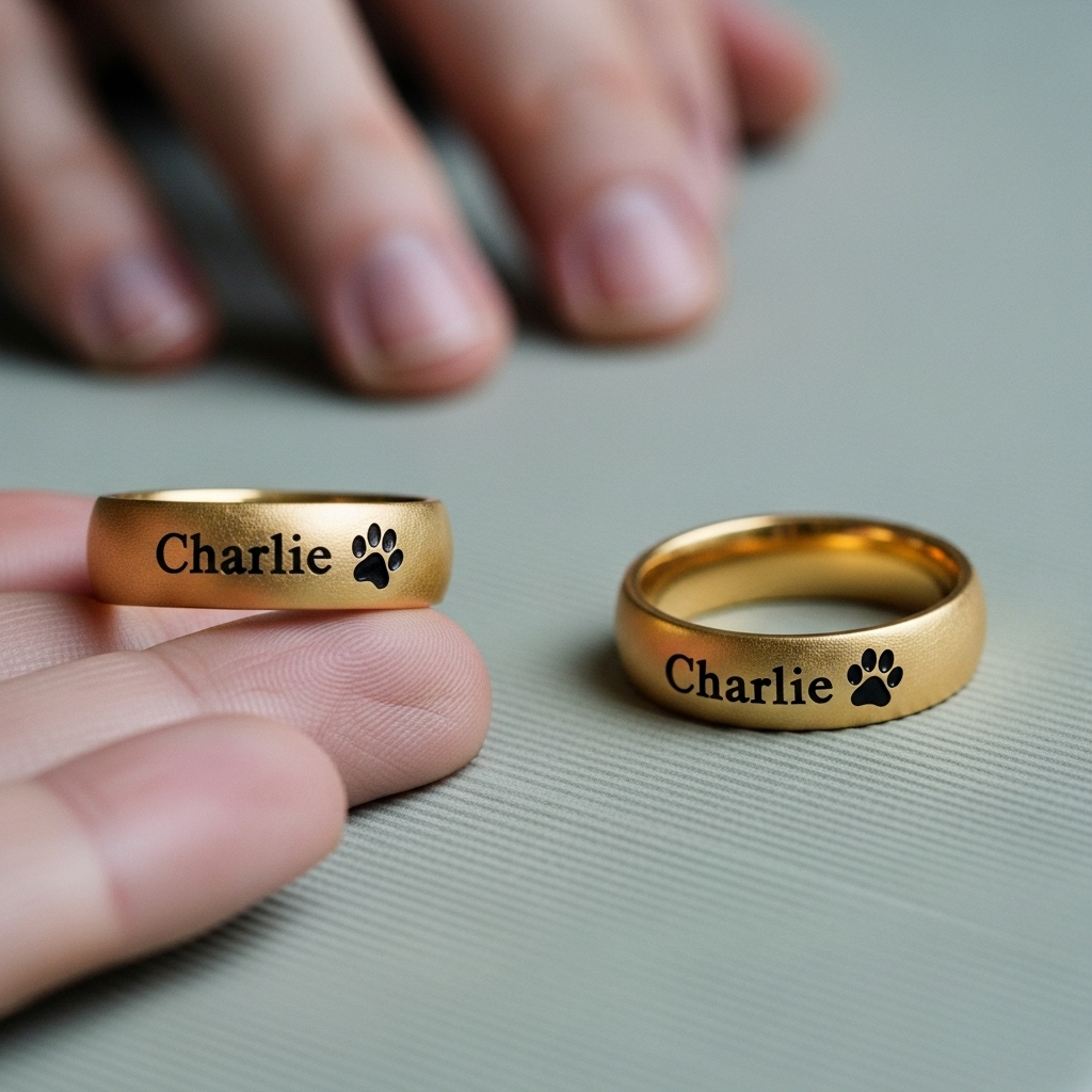 My Four Legged Angel Is Always Near By Engraved Ring