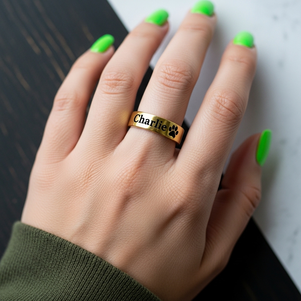 My Four Legged Angel Is Always Near By Engraved Ring