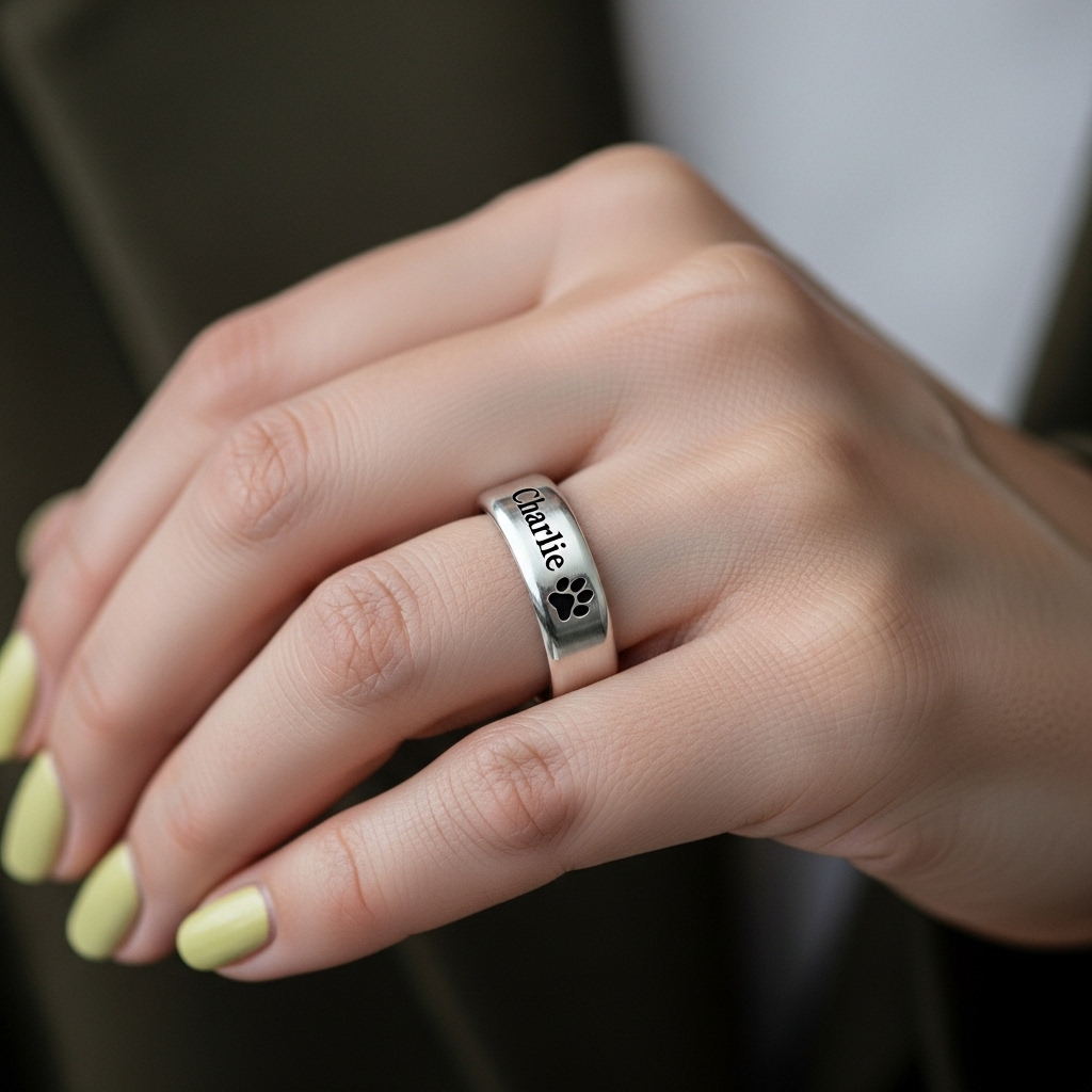 My Four Legged Angel Is Always Near By Engraved Ring