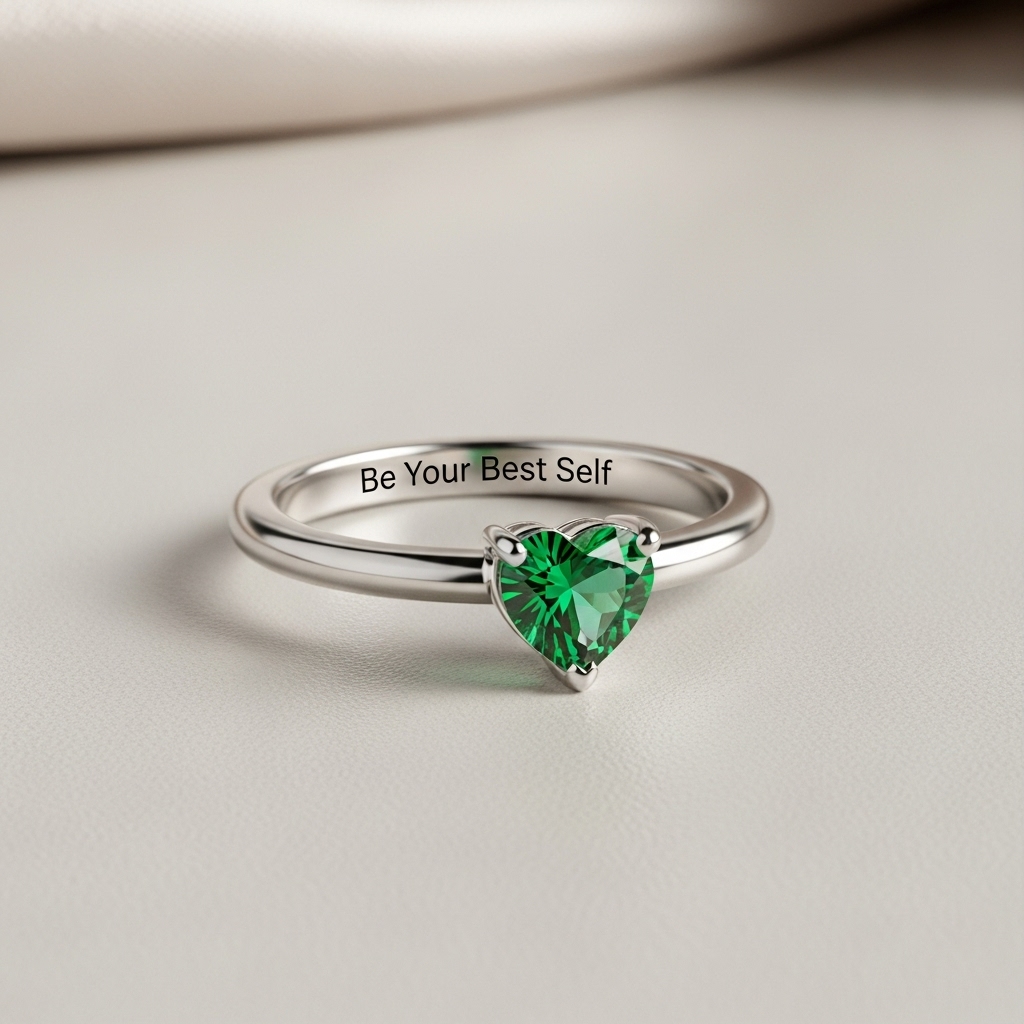 Be Your Best Self Heart Birthstone Ring