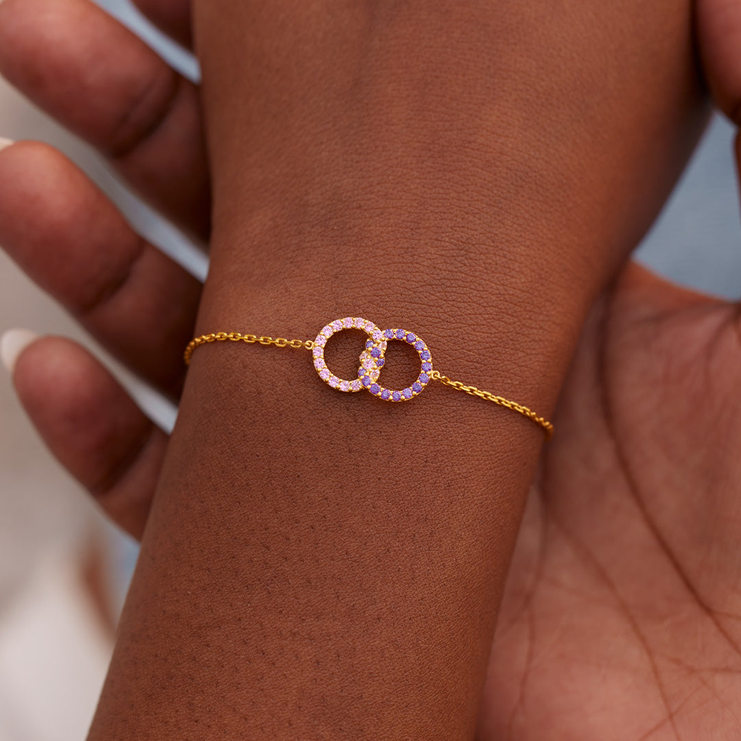 🎄Christmas Pre-sale🎁Mother & Daughter Birthstone Knitted Interlocking Bracelet