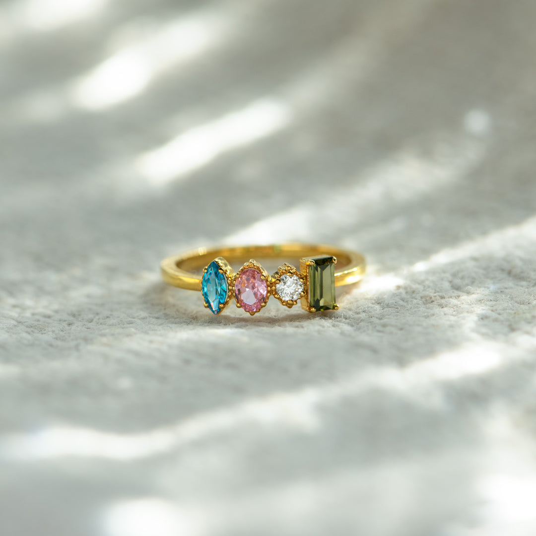 🎄Christmas Pre-sale🎁1-5 Multi Shaped Birthstones Mother's Ring