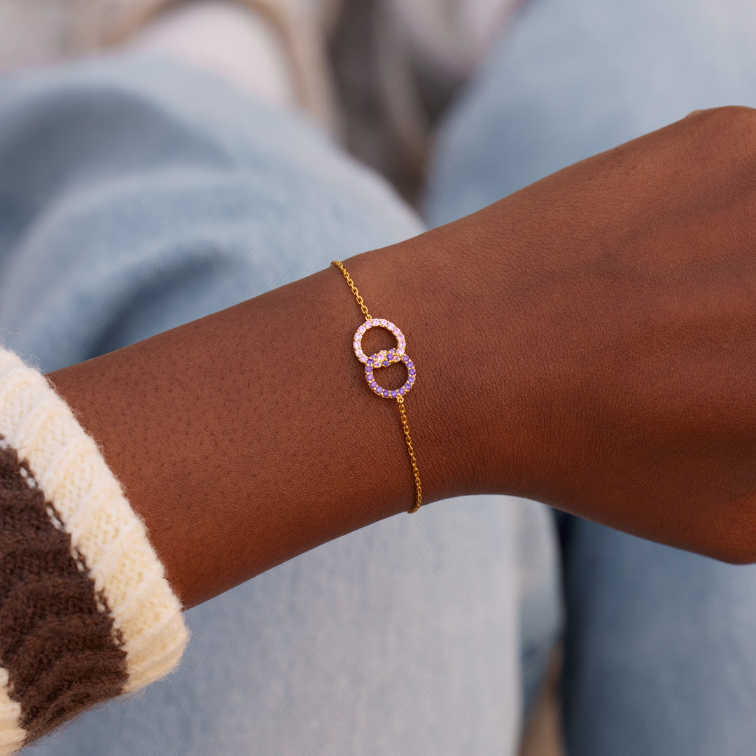 🎄Christmas Pre-sale🎁Mother & Daughter Birthstone Knitted Interlocking Bracelet