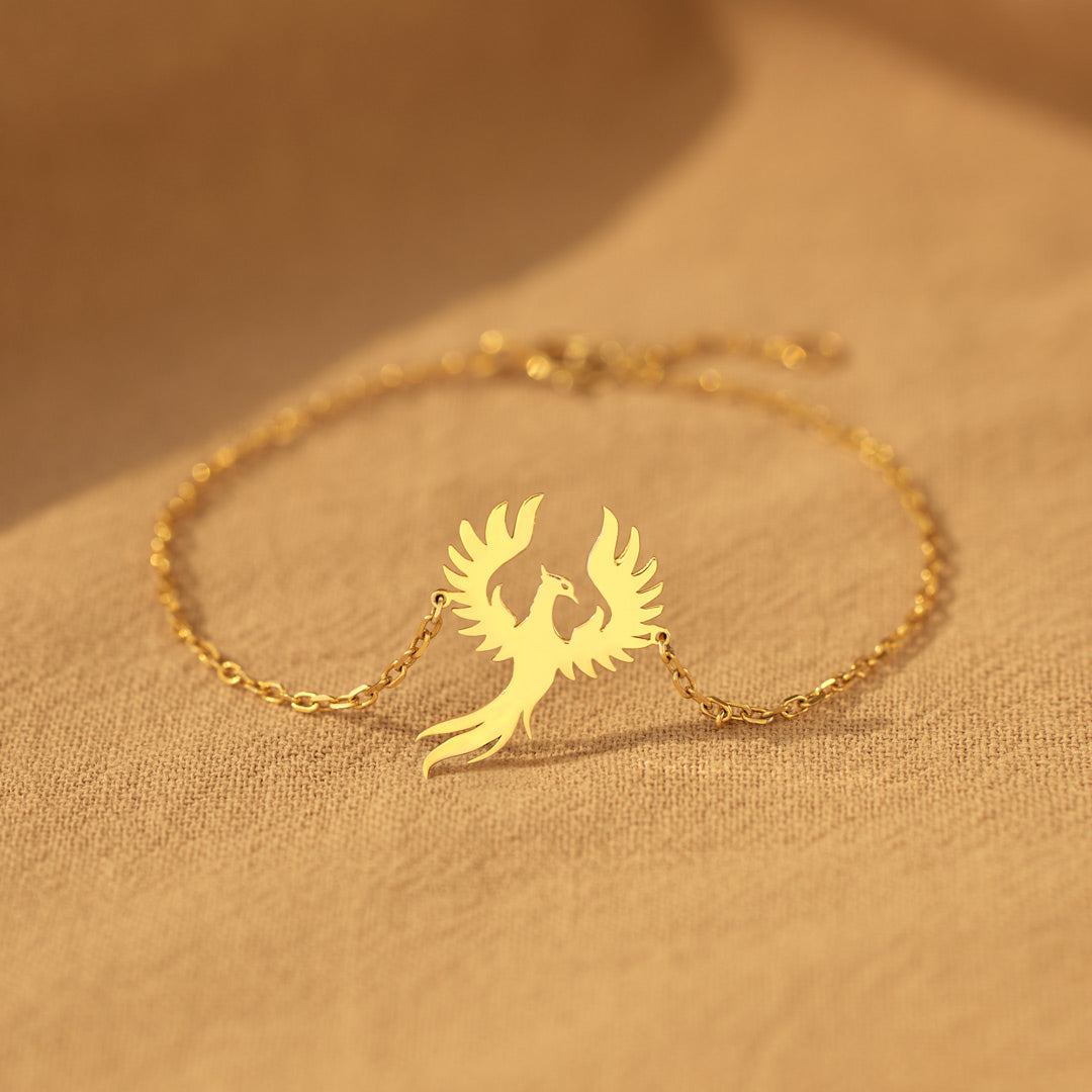 🎄Christmas Pre-sale🎁Rise Up Golden Phoenix Charm Bracelet