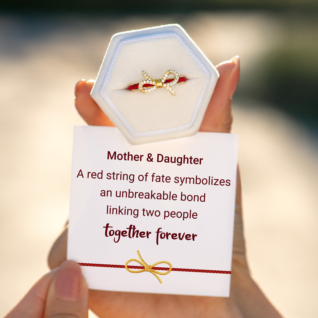 🎄Christmas Pre-sale🎁Mother Daughter Matching Red String of Fate Ring