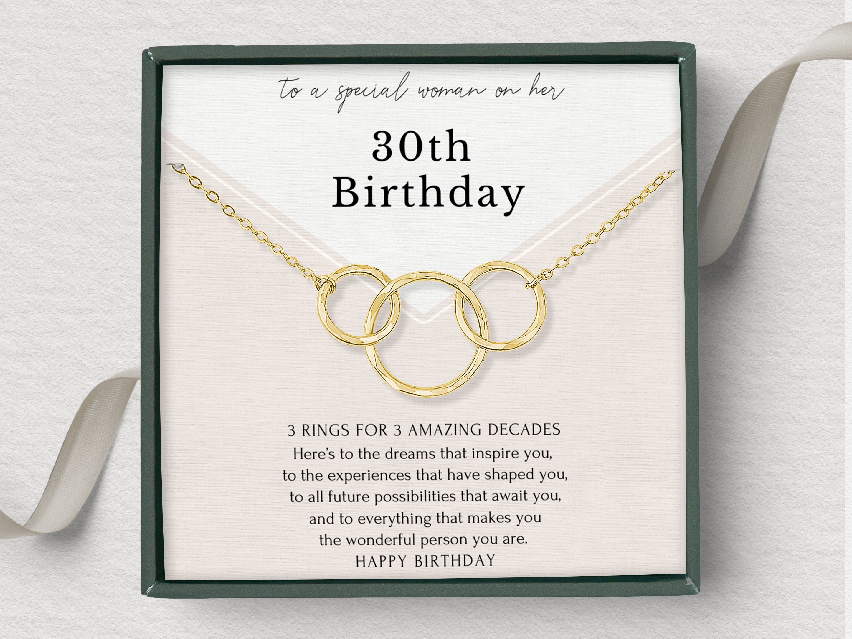 Interlocking circle necklace birthday gift for women