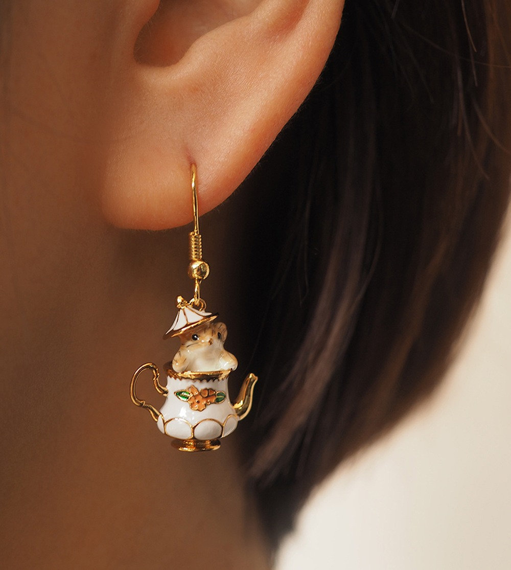 Mouse In My Teapot Earrings Set