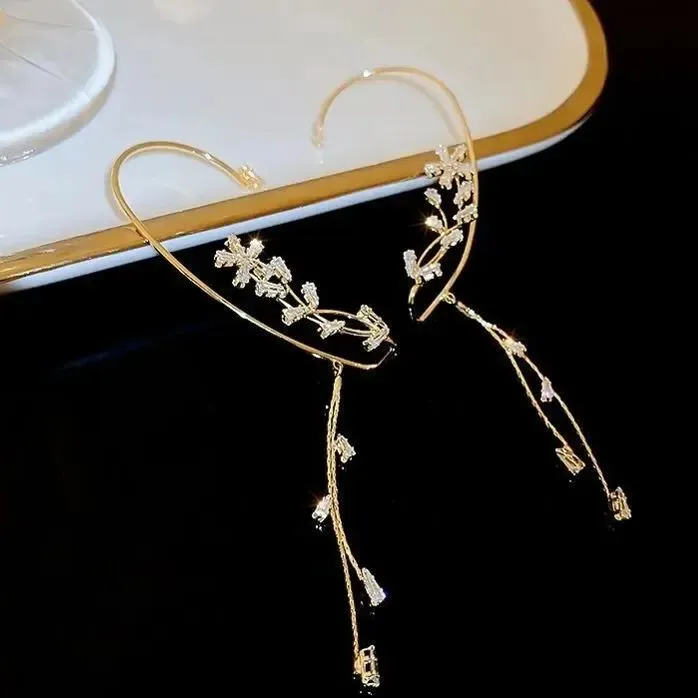 🎄CHRISTMAS PRE-SALE🎁 FLOWER TASSEL STYLE ZIRCON EARRINGS