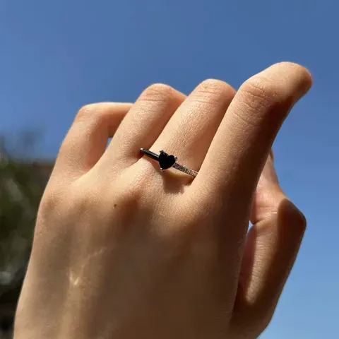 I'm Choosing My Peace Black Enamel Ring